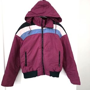 Vintage Artic Sun 80's 90's Ski Jacket Parka Medium Unisex Burgundy Winter